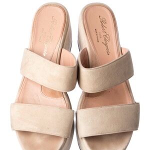 Robert Clergerie Tan Wedge Sandals